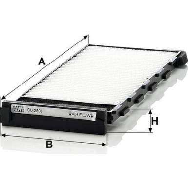 MANN-FILTER CU 2808-2 Innenraumfilter, Partikelfilter MANN-FILTER CU 2808-2 Innenraumfilter, Partikelfilter