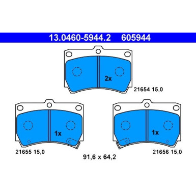 ATE Bremsbelagsatz, Scheibenbremse 13.0460-5944.2 ATE Bremsbelagsatz, Scheibenbremse 13.0460-5944.2
