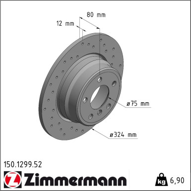 Zimmermann Bremsscheibe SPORT Z 150.1299.52 Zimmermann Bremsscheibe SPORT Z 150.1299.52