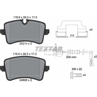Textar Bremsbelagsatz, Scheibenbremse Q+ 2521404
