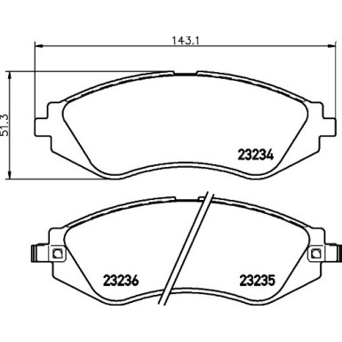 Hella Bremsbelagsatz, Scheibenbremse 8DB 355 017-141 Hella Bremsbelagsatz, Scheibenbremse 8DB 355 017-141
