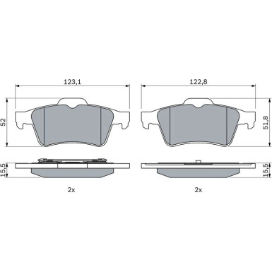 BOSCH Bremsbelagsatz, Scheibenbremse 0 986 494 032 BOSCH Bremsbelagsatz, Scheibenbremse 0 986 494 032
