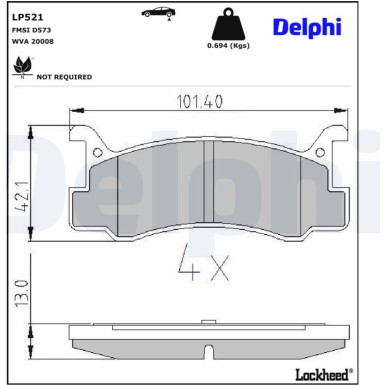 Delphi Bremsbelagsatz, Scheibenbremse LP521
