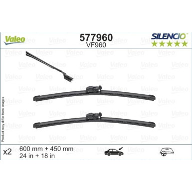Valeo Wischblatt Scheibenwischer SILENCIO FLAT BLADE SET 577960