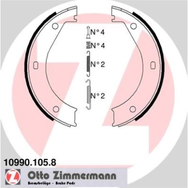 Zimmermann Bremsbackensatz, Feststellbremse 10990.105.8 Zimmermann Bremsbackensatz, Feststellbremse 10990.105.8