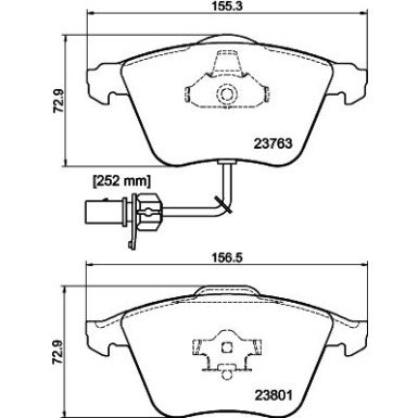 Hella Bremsbelagsatz, Scheibenbremse 8DB 355 009-201 Hella Bremsbelagsatz, Scheibenbremse 8DB 355 009-201