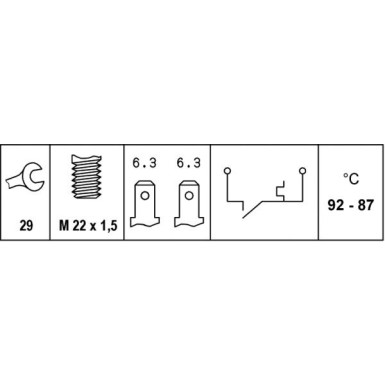 Temperaturschalter, Kühlerlüfter 6ZT 007 800-001 Temperaturschalter, Kühlerlüfter 6ZT 007 800-001