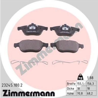 Zimmermann Bremsbelagsatz, Scheibenbremse 23245.180.2