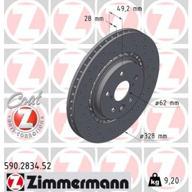 Zimmermann Bremsscheibe SPORT Z 590.2834.52