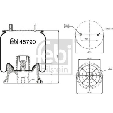 FEBI BILSTEIN 45790 Federbalg, Luftfederung