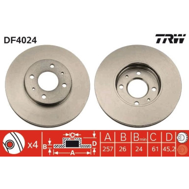 TRW Bremsscheibe DF4024