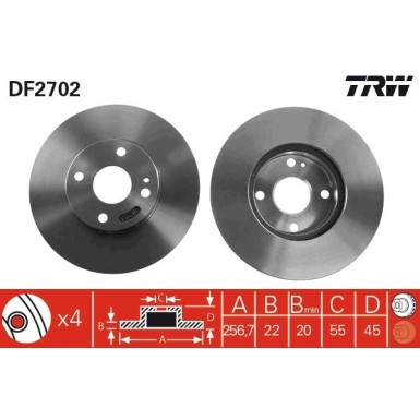 TRW Bremsscheibe DF2702