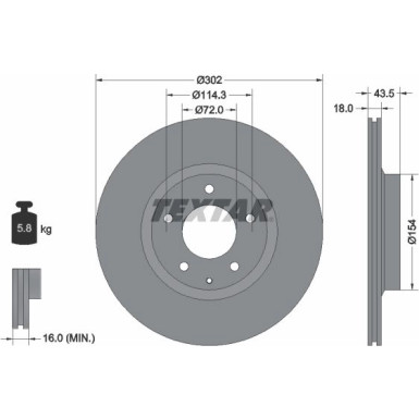 Textar Bremsscheibe PRO 92174503