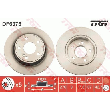 TRW Bremsscheibe DF6376 TRW Bremsscheibe DF6376