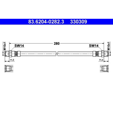 Bremsschlauch 83.6204-0282.3 Bremsschlauch 83.6204-0282.3