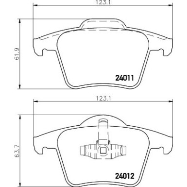 Hella Bremsbelagsatz, Scheibenbremse 8DB 355 010-801 Hella Bremsbelagsatz, Scheibenbremse 8DB 355 010-801