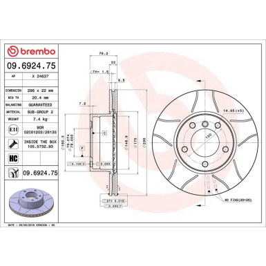 Brembo Bremsscheibe XTRA LINE - Max 09.6924.75