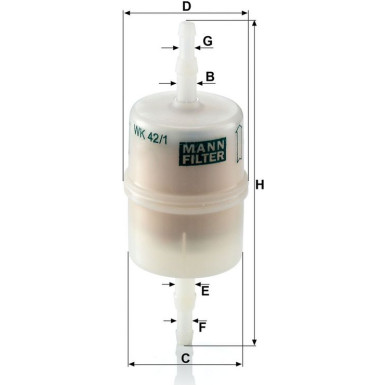 Mann-Filter Kraftstofffilter WK 42/1 Mann-Filter Kraftstofffilter WK 42/1