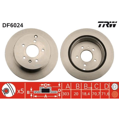 TRW Bremsscheibe DF6024