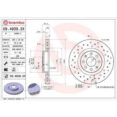 Bremsscheibe 09.4939.3X Bremsscheibe 09.4939.3X