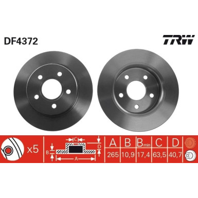 TRW Bremsscheibe DF4372 TRW Bremsscheibe DF4372
