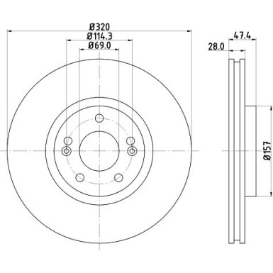 Hella Bremsscheibe PRO 8DD 355 117-971