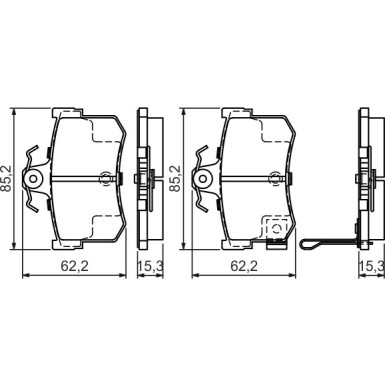 BOSCH Bremsbelagsatz, Scheibenbremse 0 986 424 568 BOSCH Bremsbelagsatz, Scheibenbremse 0 986 424 568