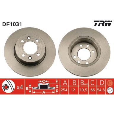 TRW Bremsscheibe DF1031