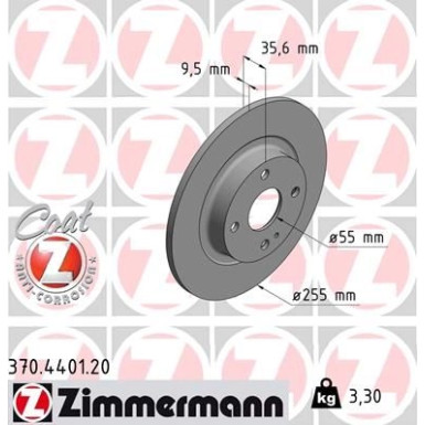 Zimmermann Bremsscheibe Coat Z 370.4401.20 Zimmermann Bremsscheibe Coat Z 370.4401.20
