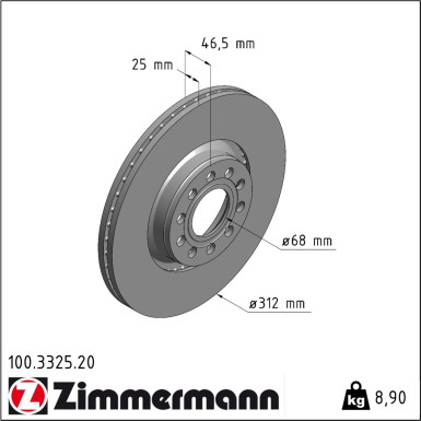 Bremsscheibe 100.3325.20 Bremsscheibe 100.3325.20