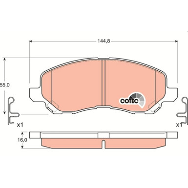TRW Bremsbelagsatz, Scheibenbremse COTEC GDB3287