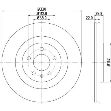 Hella Pagid Bremsscheibe Pro High Carbon 8DD 355 129-381