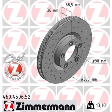 Zimmermann Bremsscheibe SPORT Z 460.4507.52