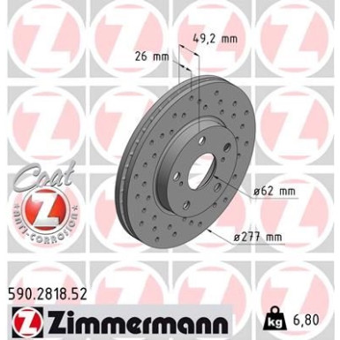 Zimmermann Bremsscheibe SPORT Z 590.2818.52 Zimmermann Bremsscheibe SPORT Z 590.2818.52