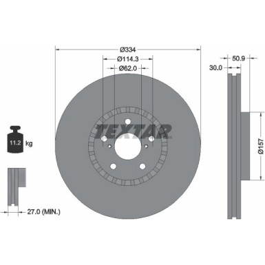 Textar Bremsscheibe PRO 92147903 Textar Bremsscheibe PRO 92147903