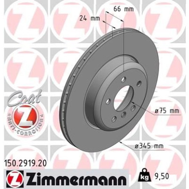Zimmermann Bremsscheibe Coat Z 150.2919.20 Zimmermann Bremsscheibe Coat Z 150.2919.20