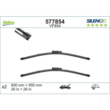 Valeo Wischblatt Scheibenwischer SILENCIO FLAT BLADE SET 577854