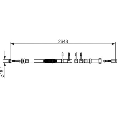 BOSCH Seilzug, Feststellbremse 1 987 482 596 BOSCH Seilzug, Feststellbremse 1 987 482 596