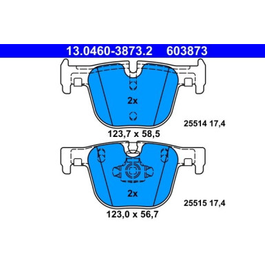 ATE Bremsbelagsatz, Scheibenbremse 13.0460-3873.2 ATE Bremsbelagsatz, Scheibenbremse 13.0460-3873.2
