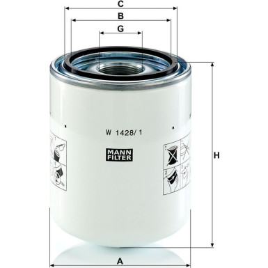Mann-Filter Filter, Arbeitshydraulik W 1428/1 Mann-Filter Filter, Arbeitshydraulik W 1428/1