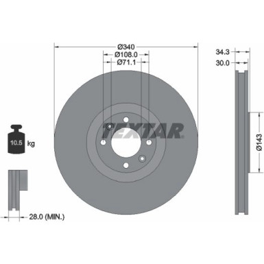 Textar Bremsscheibe PRO 92256903