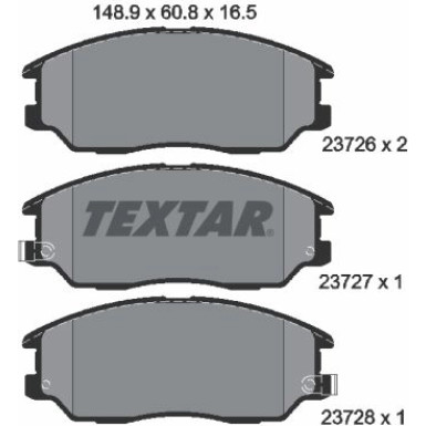Textar Bremsbelagsatz, Scheibenbremse 2372601