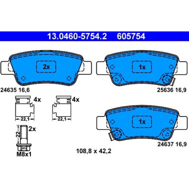 Bremsbelagsatz, Scheibenbremse 13.0460-5754.2 Bremsbelagsatz, Scheibenbremse 13.0460-5754.2