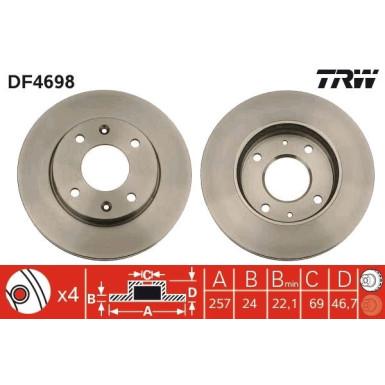 TRW Bremsscheibe DF4698