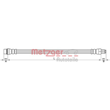 Metzger 2 x METZGER Bremsschlauch 4110372