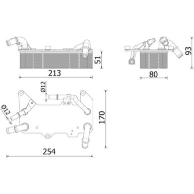 Mahle Ölkühler, Automatikgetriebe BEHR Premium Line CLC 286 000P