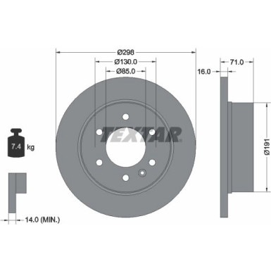 Textar Bremsscheibe PRO 93143303 Textar Bremsscheibe PRO 93143303