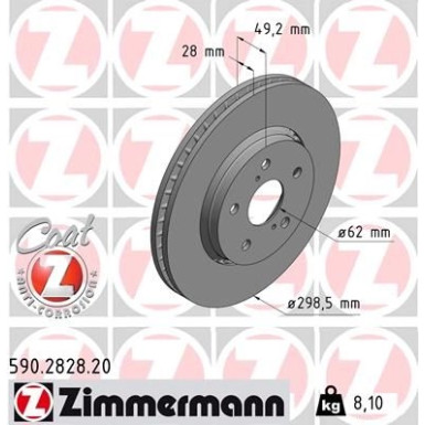 Zimmermann Bremsscheibe Coat Z 590.2828.20