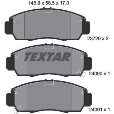 Textar Bremsbelagsatz, Scheibenbremse 2372901