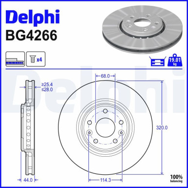 Delphi Bremsscheibe BG4266 Delphi Bremsscheibe BG4266